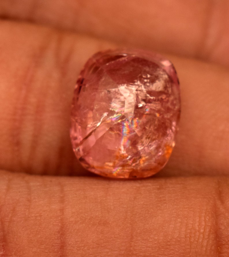 Bio Orange Padparadscha Sapphire Hard Corundum Sapphire Peach Pink Certified 12.25 Ct Cushion Cut Loose Gemstone For Ring image 5