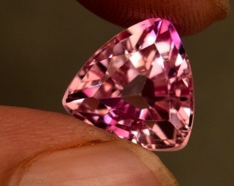 Bio Orange Padparadscha Sapphire Hard Corundum Sapphire Peach Pink Certified 5.50 Ct Trillion Cut Loose Gemstone For Ring