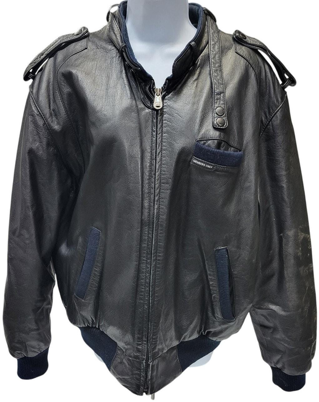 しゅさん専用80s Vtg blk leather jacket Vintage Niki Leather 80's Style Jacket Black Textured Medium