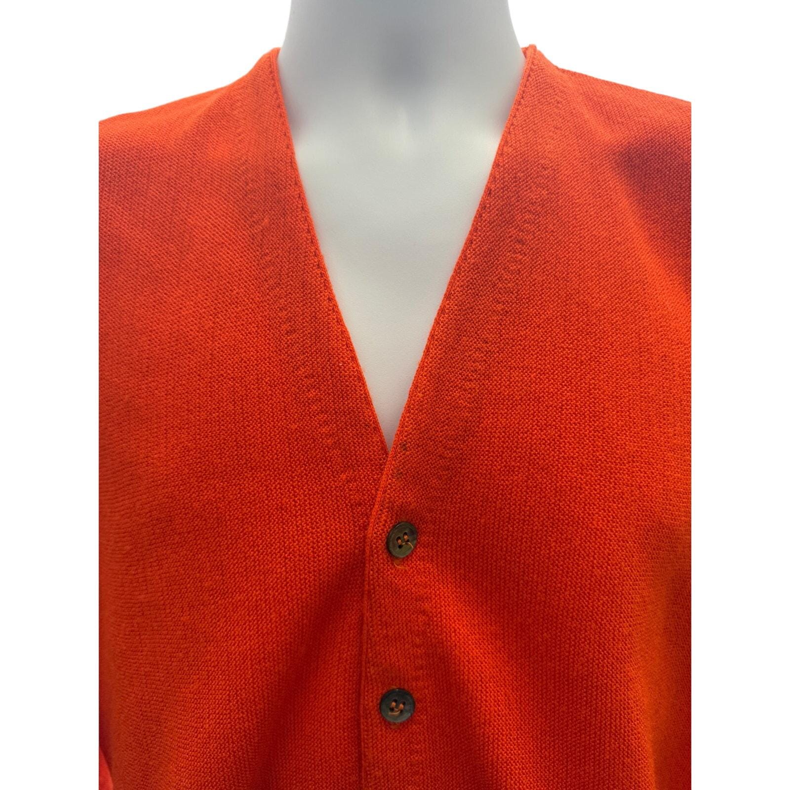 希少　60s〜　McGREGOR マックレガー Bruce Crampton VTG 60's McGregor Bruce Crampton L Orange V Neck Button