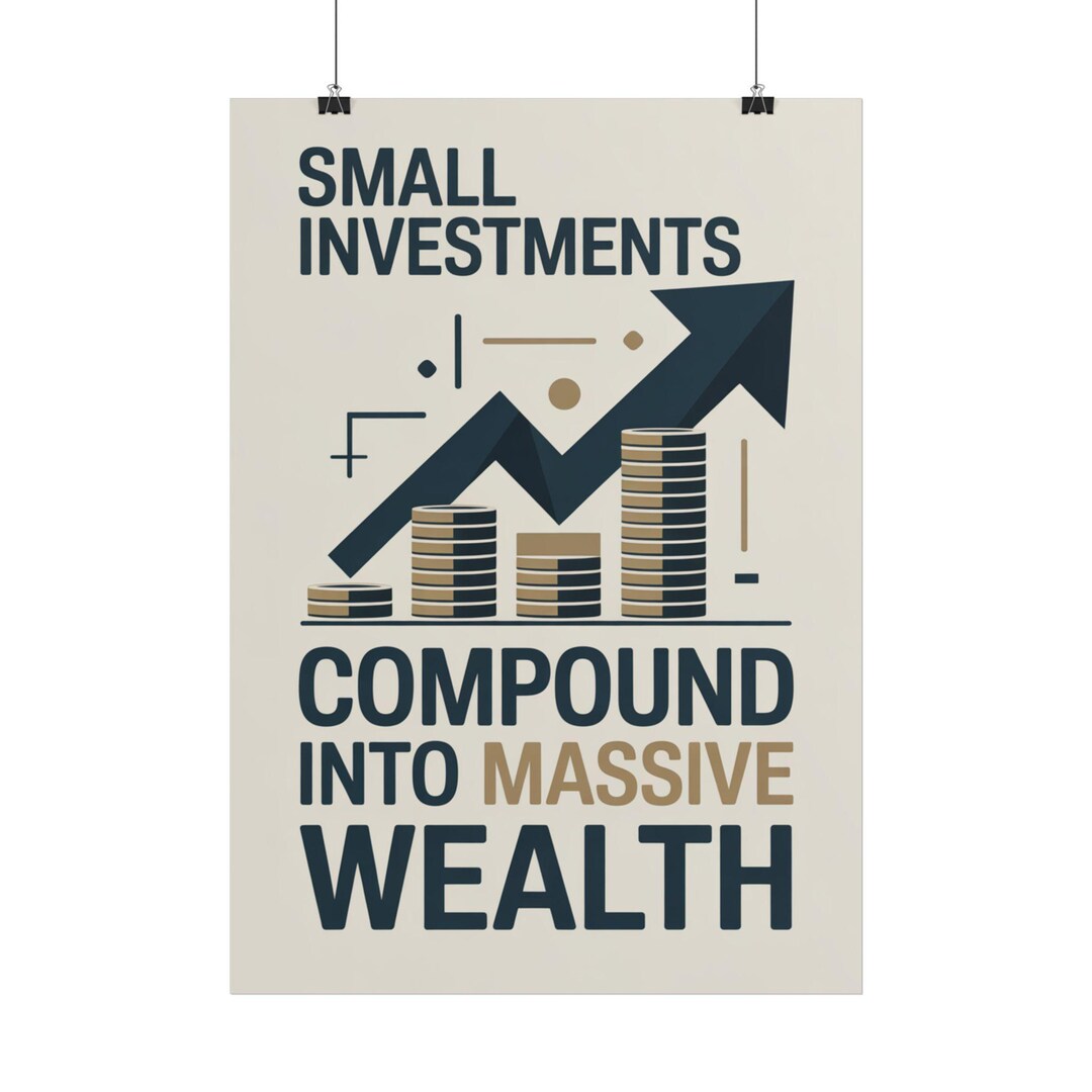 Compound Interest Wealth Building Mindset Motivational Print ...