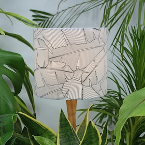 Black & White Banana Leaf Tropical Lampshade for Table Lamp, Floor Lamp or Ceiling Pendant