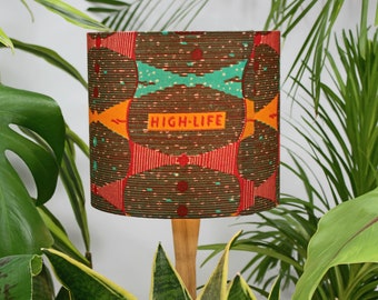 Aqua & Orange Highlife African Lampshade for Table Lamp, Floor Lamp or Ceiling Pendant