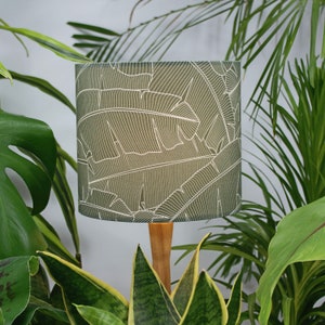 Olive Green Banana Leaf Tropical Lampshade for Table Lamp, Floor Lamp or Ceiling Pendant
