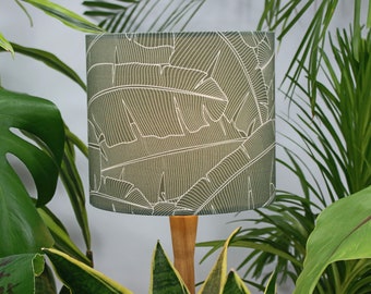 Olive Green Banana Leaf Tropical Lampshade for Table Lamp, Floor Lamp or Ceiling Pendant
