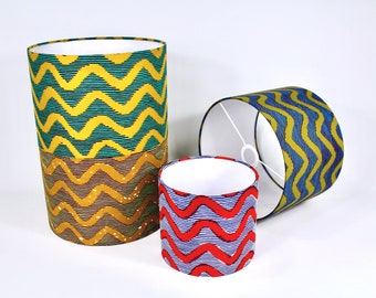 Pantallas africanas de ondas de colores para lámpara de mesa, lámpara de pie o colgante de techo