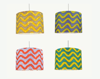 Striped African Lampshades for Table Lamp, Floor Lamp or Ceiling Pendant