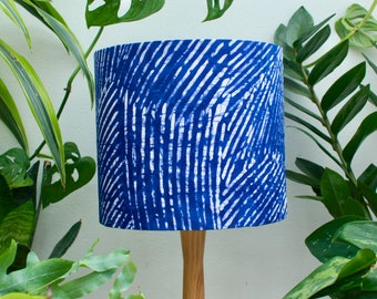 Blue Batik African Lampshade for Table Lamp, Floor Lamp or Ceiling Pendant