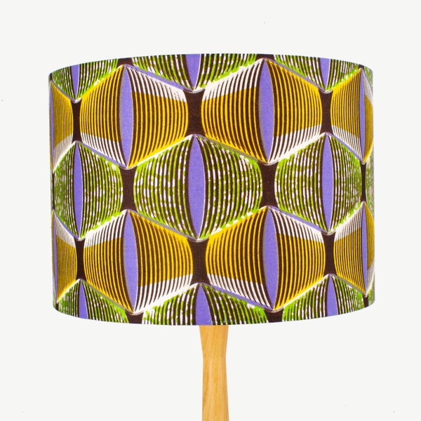 Lilac & Green African Lampshade for Table Lamp, Floor Lamp or Ceiling Pendant