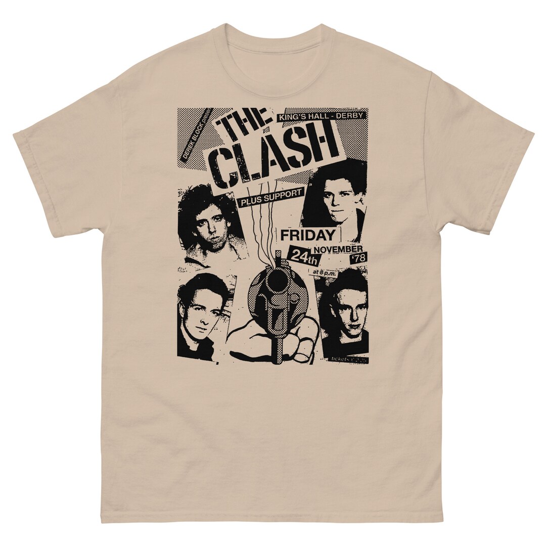 T-shirt Vintage The Clash Punk Flyer - Graphique Doux Los Lobos Sex Pistols - Taille XS à 3XL Unisexe