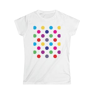 Kleurrijke stippen - softstyle-T-shirt voor dames
