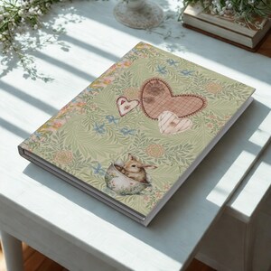 Cottagecore Floral Journal: Bunny & Goose Hardcover Notebook