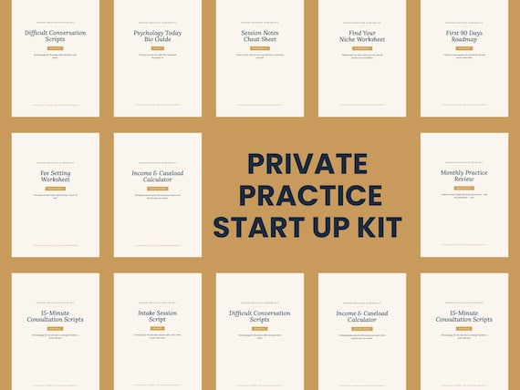 Private Practice Starter Kit | 12 Documents + 3 Editable Templates | Therapist Business Setup | Counselor Launch Kit | PDF