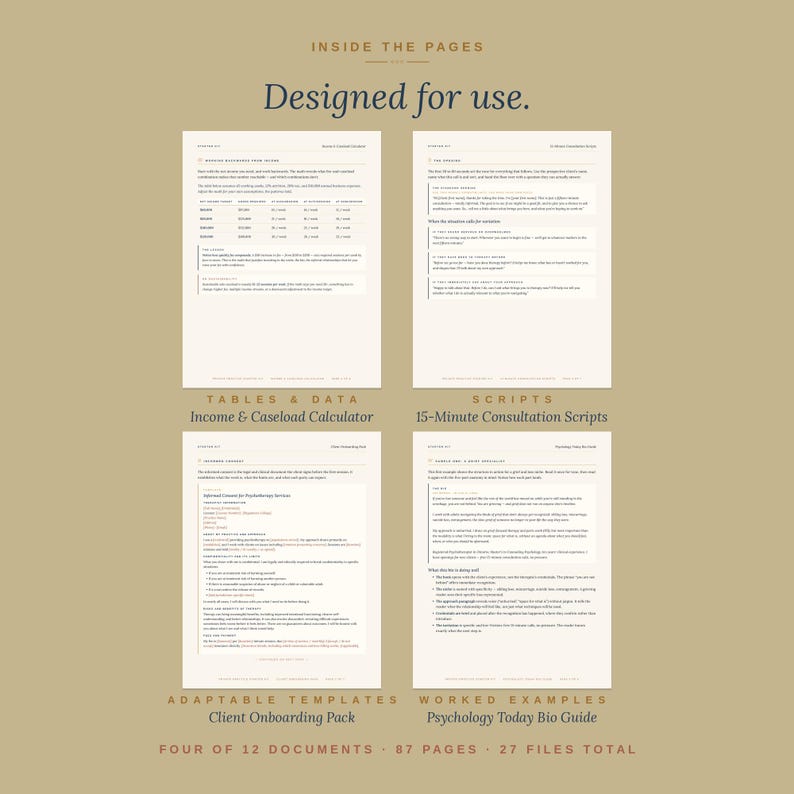 Private Practice Starter Kit | 12 Documents + 3 Editable Templates ...