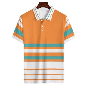 Payne Stewart Dolphins Inspired Print Men&#39;s Polo Shirt