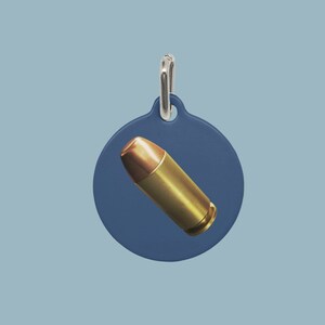 Bullet Dog ID Tag, Bullet Cat Id Tag, Metal Pet Id Tag with Ring, Bullet Pet Id Tag