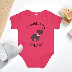 Personalized Baby Onesies with Dog, Dog is My Besties, Dog Personalized Onesie, New Baby Gift, Baby Shower Gift