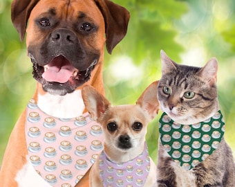 Latte Pet Bandana: Coffee Cappuccino Style, Soft Spun Poly