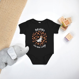 Personalized Baby Onesies with Dog, Baby&#39;s Bestie, Dog and Baby on Personalized Onesie, New Baby Gift, Baby Shower Gift