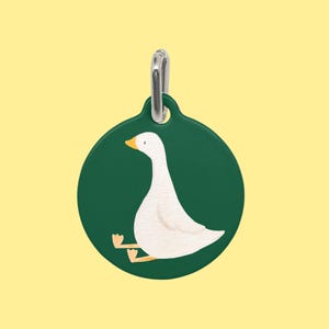 Goose Dog Id Tag, Metal Pet Tag with Ring, Goose Pet Tag