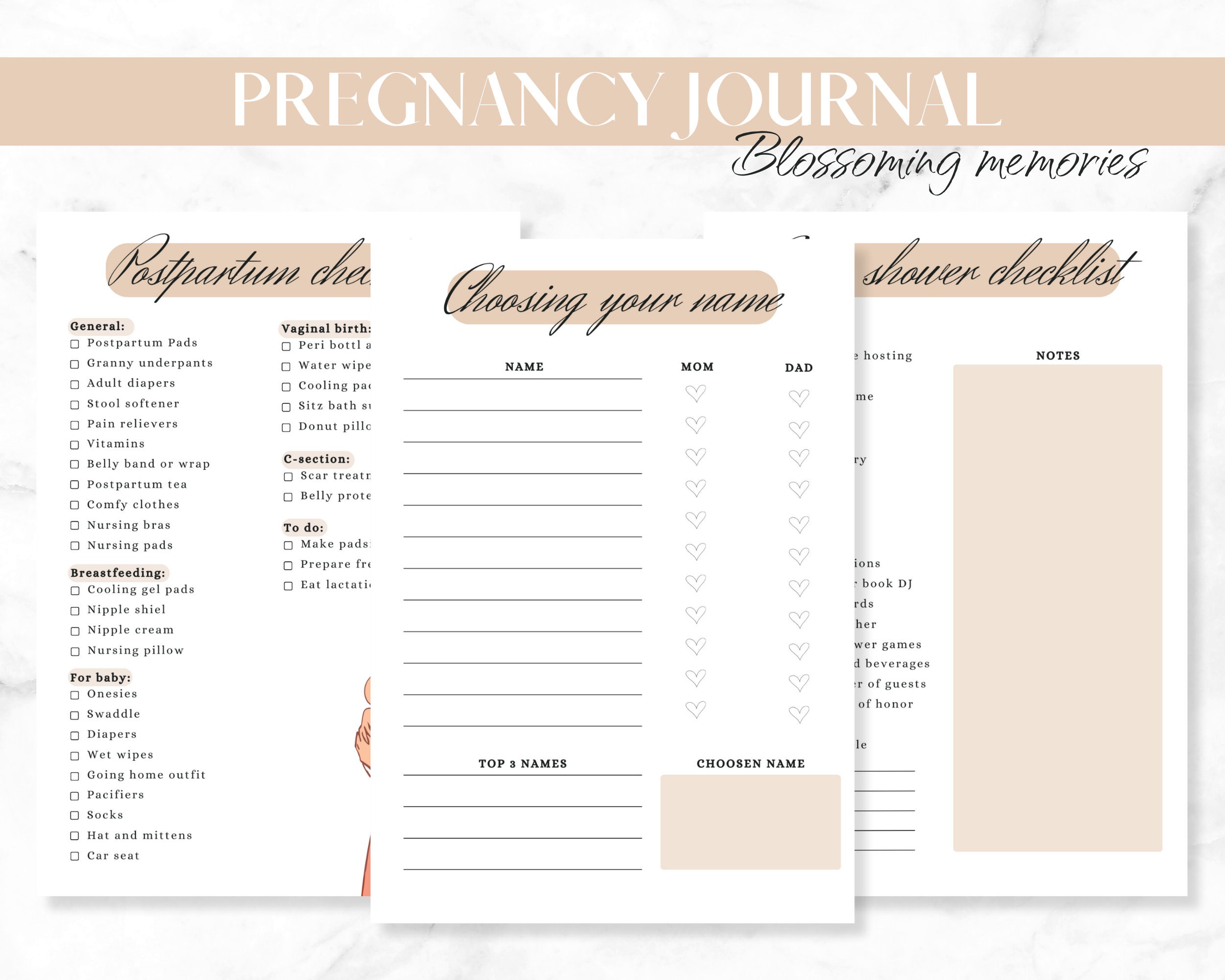 Weekly Pregnancy Planner, Printable Pregnancy Journal, Pregnancy Diary ...