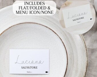 Name Card Template, Minimalist Place Card Template, Printable Name Cards, Wedding Place Card Template, Instant Download, MIN3