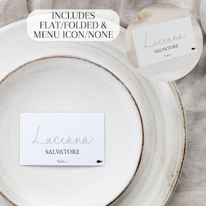 Name Card Template, Minimalist Place Card Template, Printable Name Cards, Wedding Place Card Template, Instant Download, MIN3