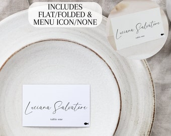 Name Card Template, Minimalist Place Card Template, Printable Name Cards, Wedding Place Card Template, Instant Download, MIN1