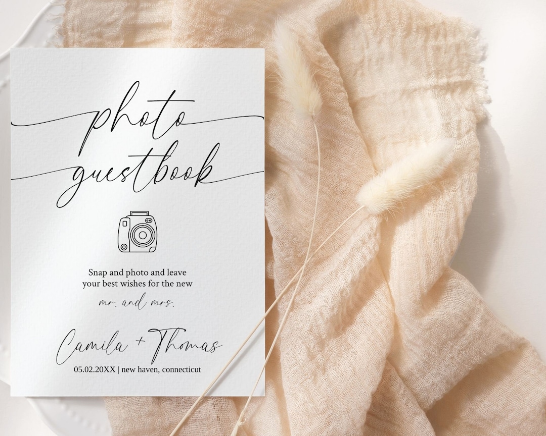 Sign Template Photo Guestbook Template Photo Guestbook Etsy