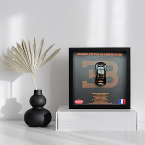 Bugatti Veyron 16.4 Super Sport Black 3D Framed shadow box framed gift car