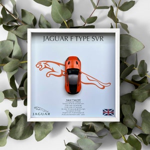 Jaguar F Type SVR orange 3D shadow box framed gift car