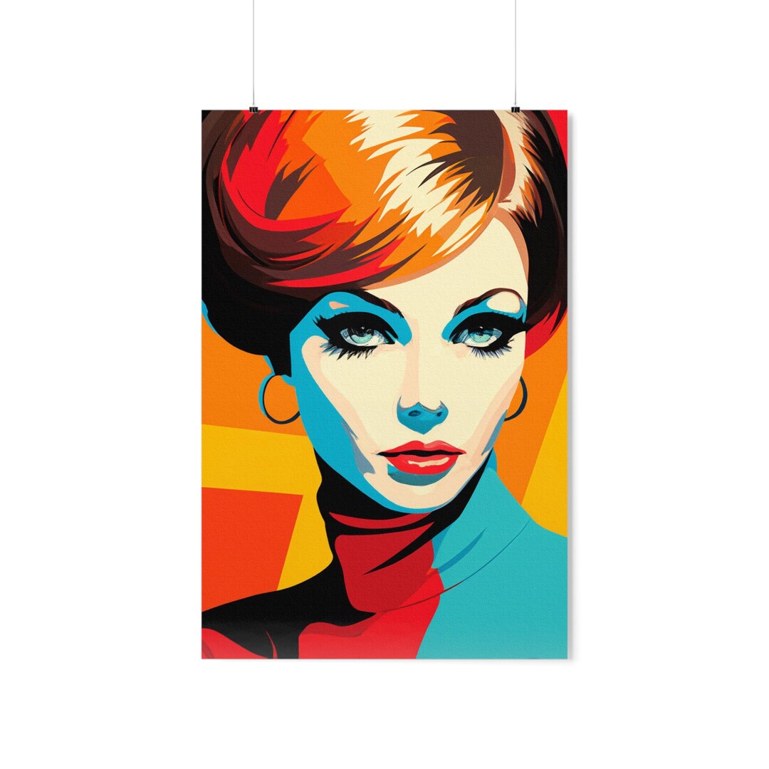 Retro Radiance A Tritoned Temptress Art Poster Etsy