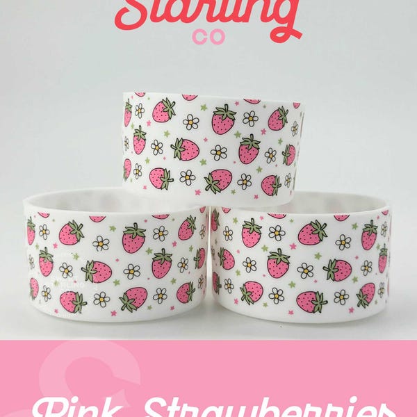 Pink Strawberries Tumbler Boots