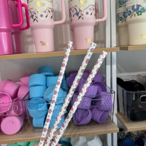 Pink Strawberries 30 oz Reusable Straws-Wide Fit