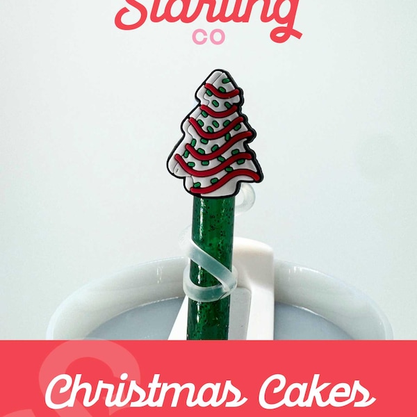 Christmas Cakes Straw Topper