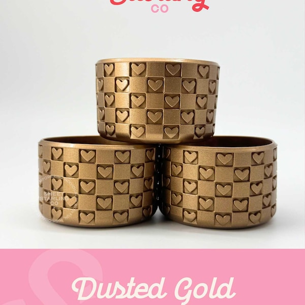 Checkered Hearts Tumbler Boots: Dusted Gold