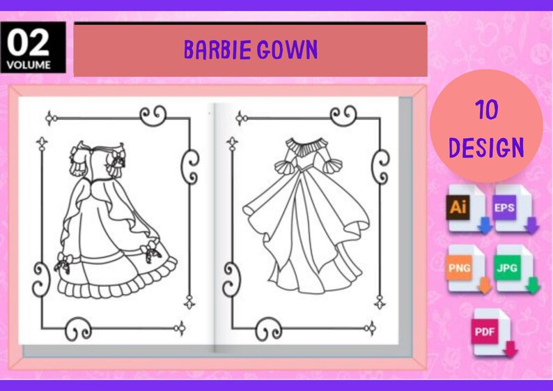 10 Barbie Dress Outline - Etsy
