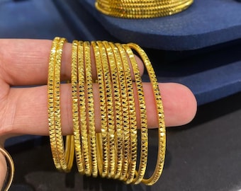 22K Gold Plated Ajda Bracelet Set - Elegant Wedding Jewelry