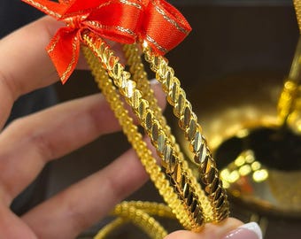 22K vergulde Adana Birma-armband: elegante Turkse gedraaide armband