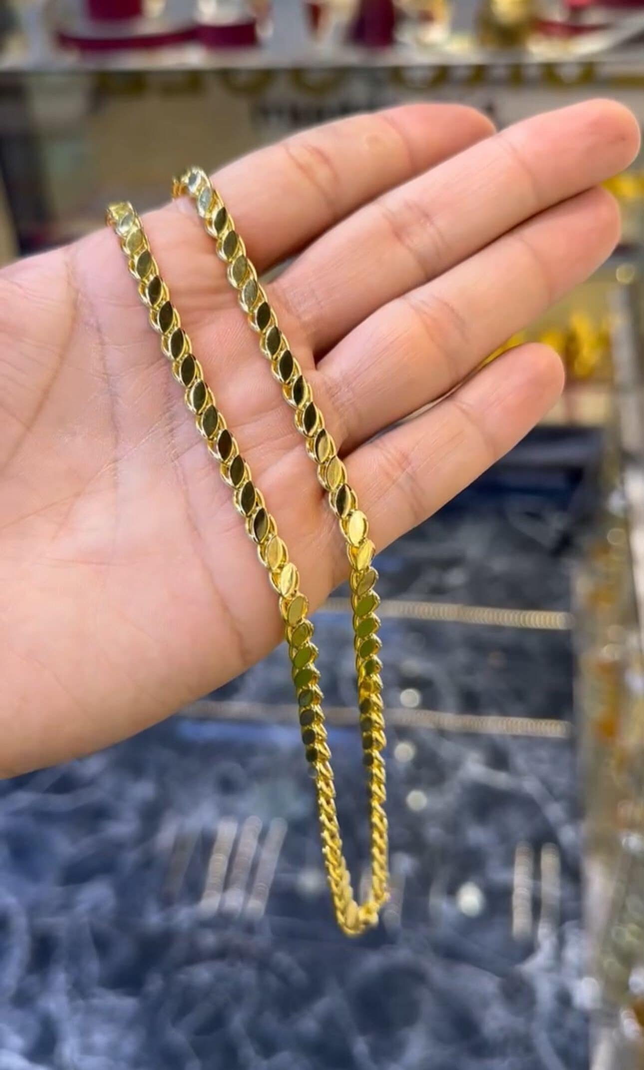 4mm-60cm-22k Gold Plated Sequin Chain Necklace,turkısh Pullu