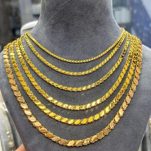 4mm-60cm-22K Gold Plated Sequin Chain Necklace,Halep Pullu Necklace,Turkısh Gold Rope Chain Necklace,Trending Choker Chain ,Gift for Her