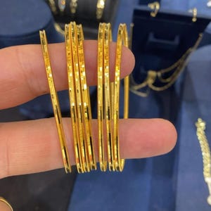 22Kゴールドメッキバングル4点セット - 手作りトルコジュエリー