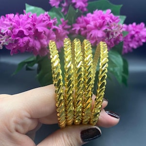 Adana üclü Burma Bilezik DEMO Altin Gold Bangles 22 carat gold plated 7 mm,Turkish Gold bracelet,Wedding Bracelet