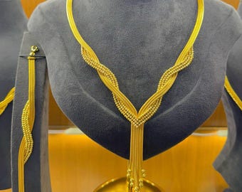 Conjunto de joyas de plata de ley bañadas en oro de 24 quilates: regalo de boda hecho a mano