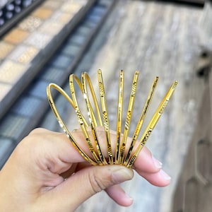 22Kゴールドメッキバングルブレスレットセット：手作りトルコジュエリー、誕生日プレゼント