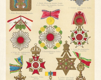 22枚のヴィンテージ騎士勲章と功労勲章の画像 | デジタル画像