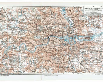 1893年ヴィンテージロンドン市地図ロンドンアンティークマップイギリス