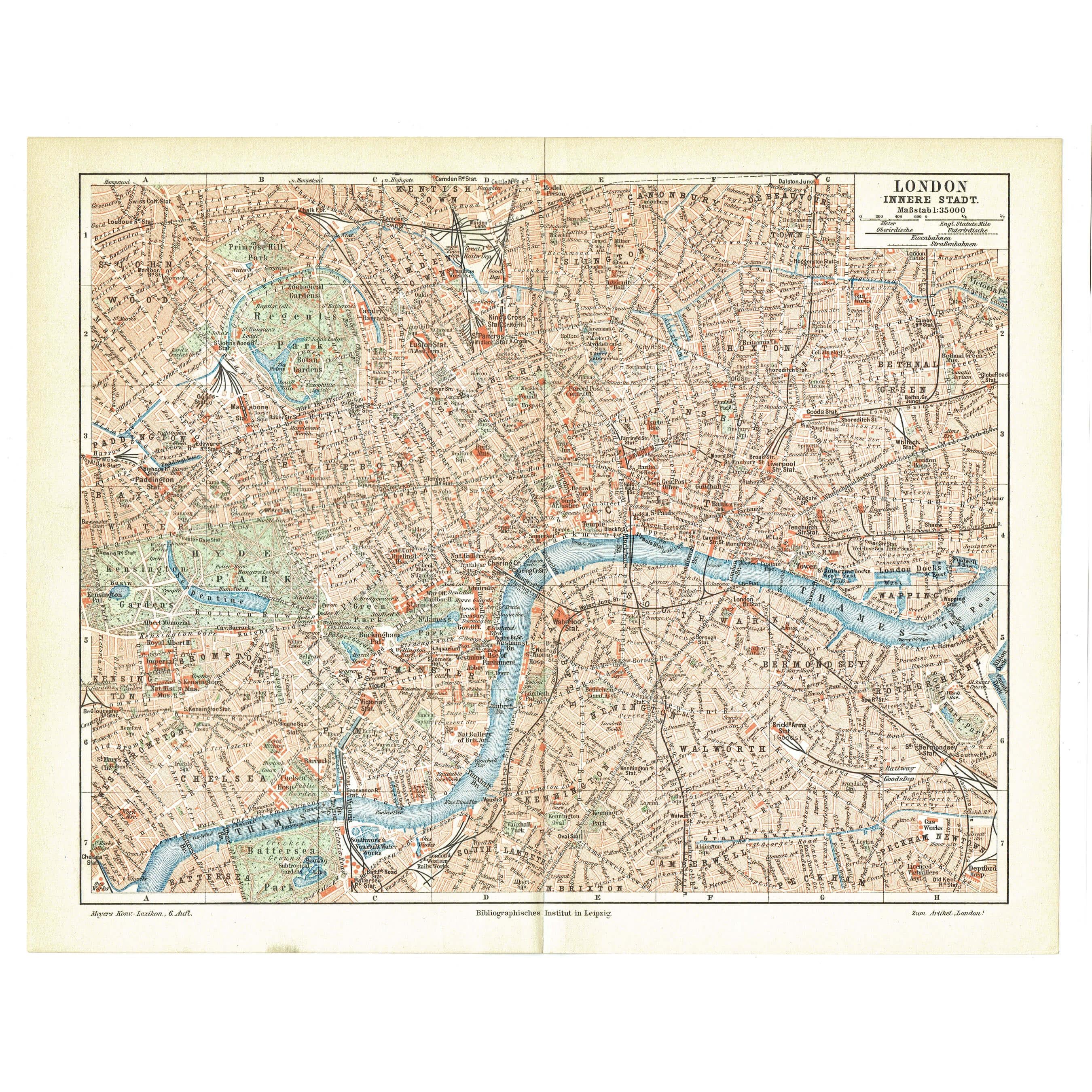 1903年ヴィンテージロンドンシティマップロンドンアンティークマップ