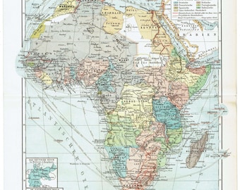 1940年製アンティークアフリカ地図 ヴィンテージアフリカ地図