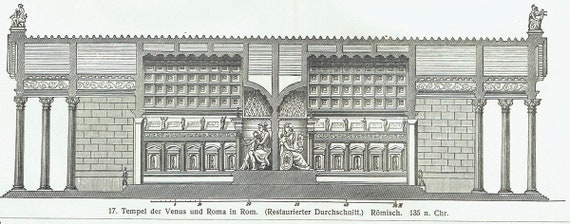 1897 Etruscan and Roman ARCHITECTURE Antique Print Architectural